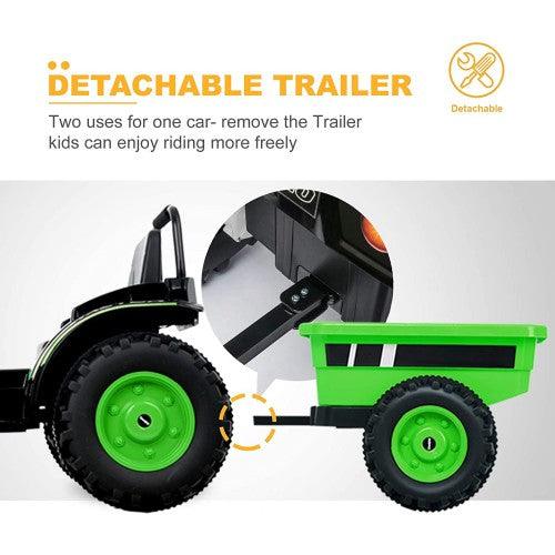 UENJOY 6V Tractor Kids Ride-On with Detachable Wagon - Toytexx UENJOY 6V Tractor Kids Ride-On with Detachable Wagon - Toytexx
